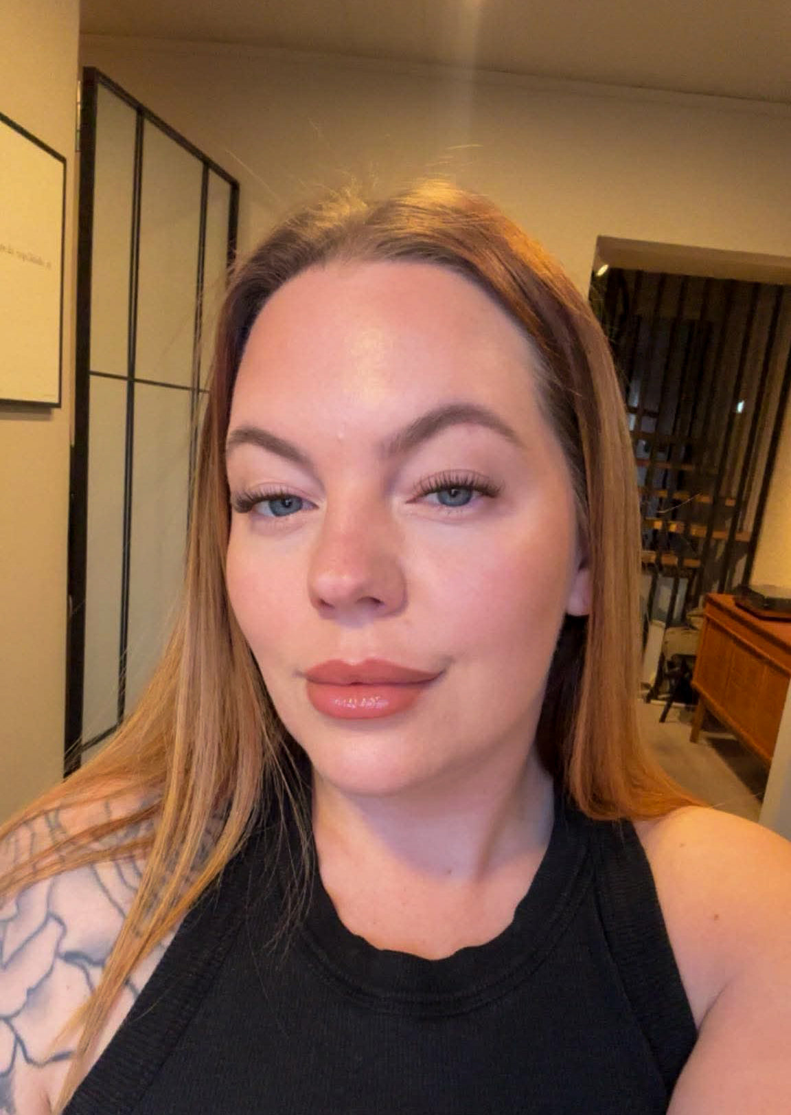 Classic brún augnhár með lími