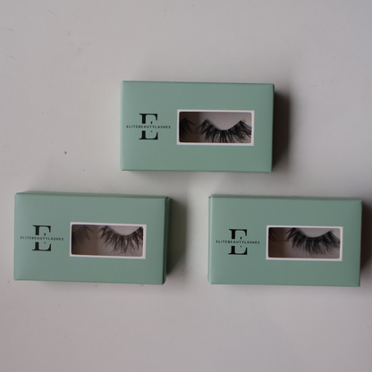 Classic hálf augnhár með lími - 1 sett