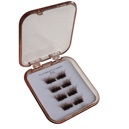 Brún Wing augnhár með lími