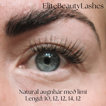 Natural augnhár með lími