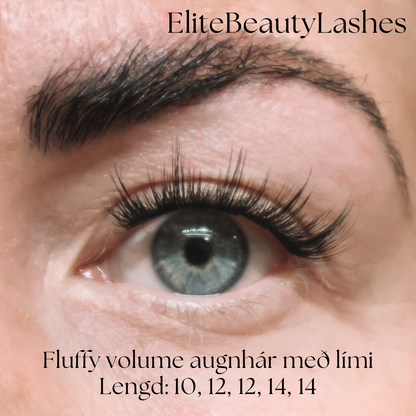 Fluffy volume augnhár með lími