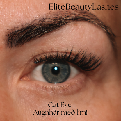 Cat eye hálf augnhár með lími