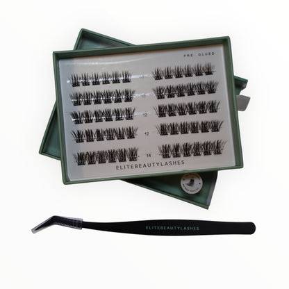 Classic brún augnhár með lími